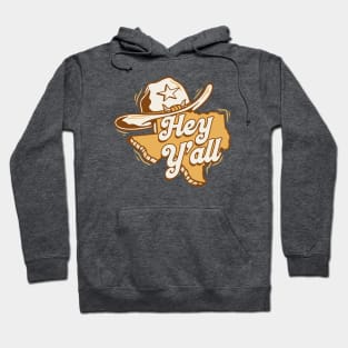 Retro Hey Y'all Texas // Vintage Texas Cartoon Hoodie